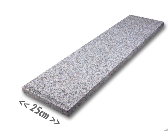 Granitplatten hellgrau für außen 95x25x3 cm