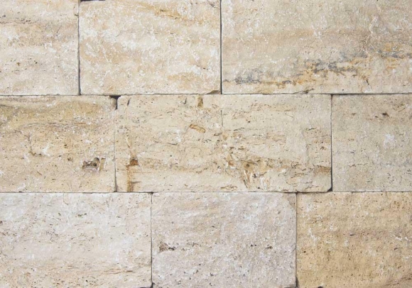 Mauersteine Travertin Classic beige-braun 30-50x18-20, 22,5 cm hoch