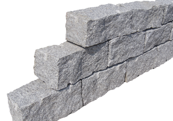 Granit Mauersteine gespalten, 20x20x40 cm aus Polen