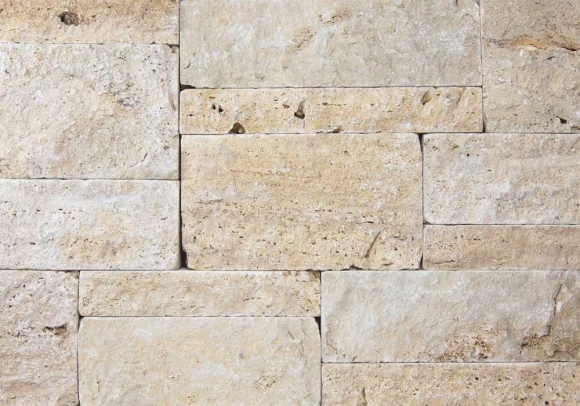 Mauersteine Travertin Classic beige-braun 30-50x18-20, 22,5 cm hoch