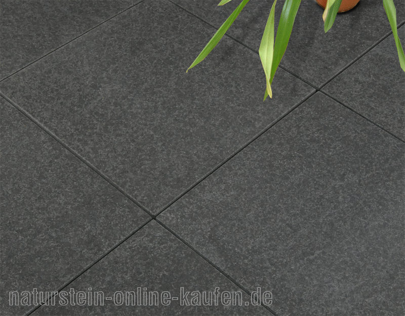 Terrassenplatten Basalt schwarz, 60 x 40 x 3 cm